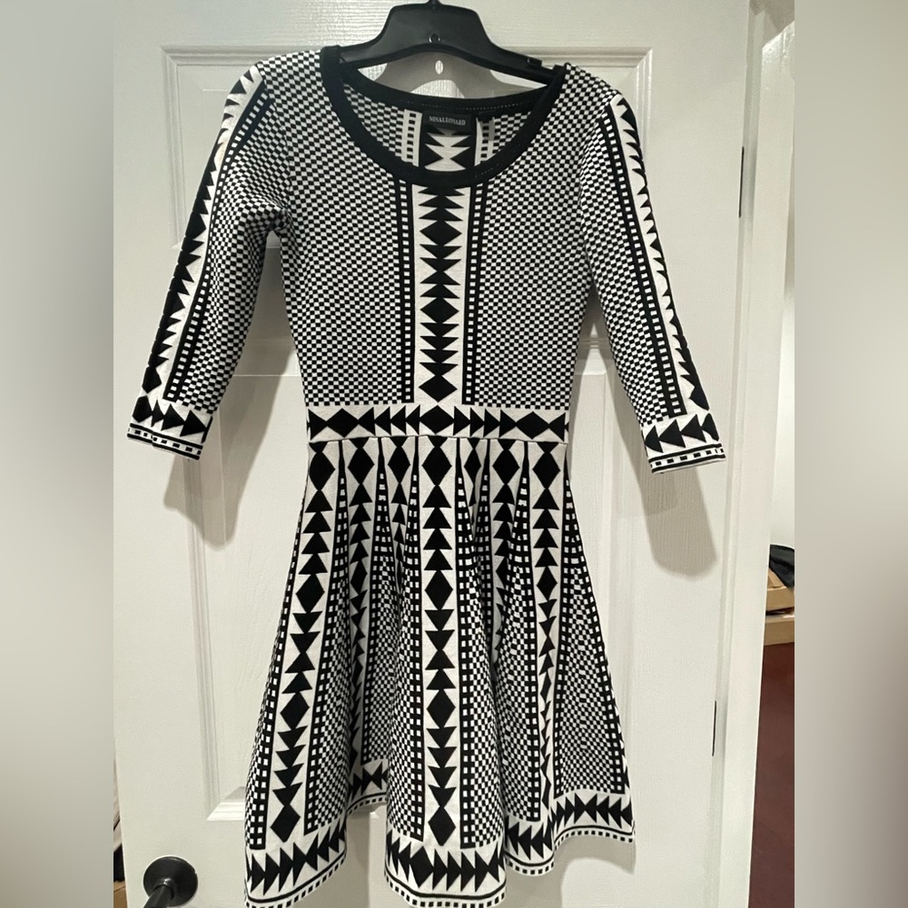 Black & white sweater dress